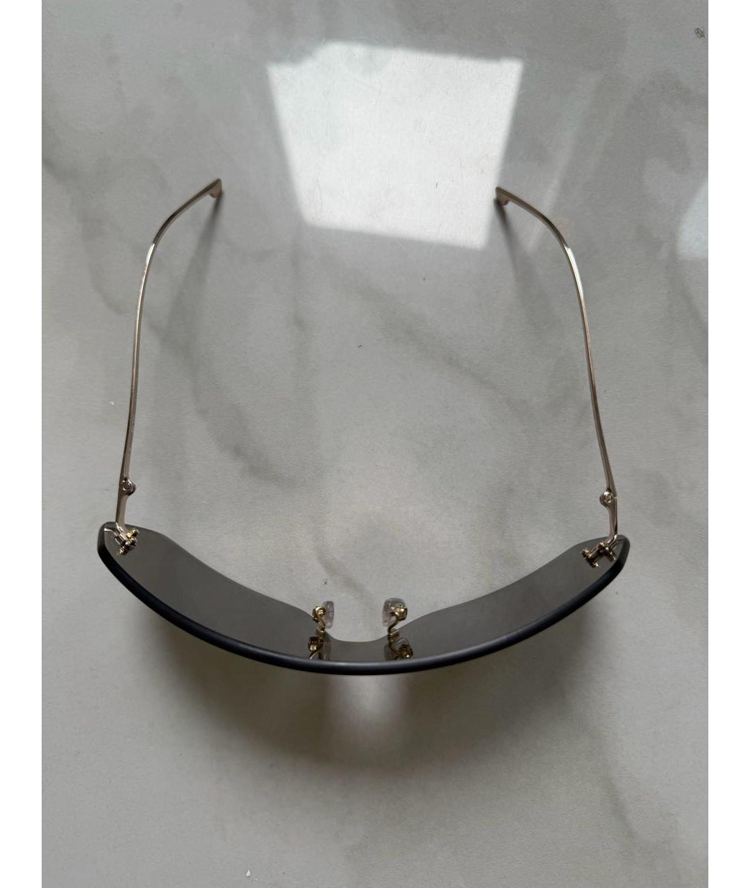 FENDI Золотые металлические солнцезащитные очки, фото 5