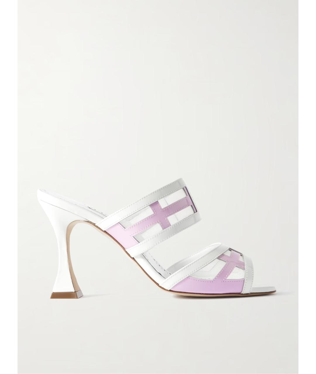 MANOLO BLAHNIK Мульти кожаные мюли, фото 5