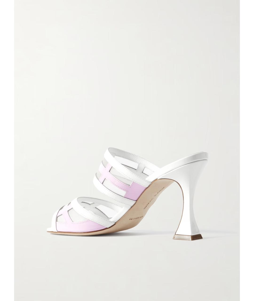 MANOLO BLAHNIK Мульти кожаные мюли, фото 4