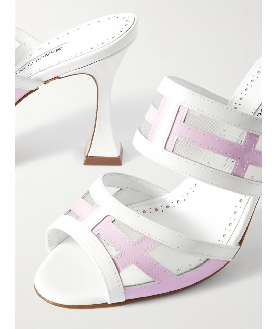 MANOLO BLAHNIK Мульти кожаные мюли, фото 3