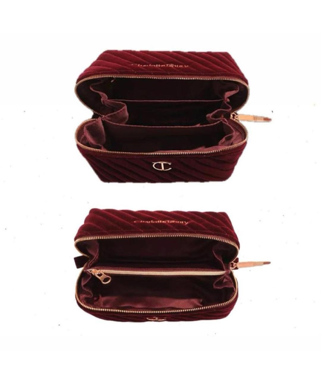 CHARLOTTE TILBURY Бордовая бархатная косметичка, фото 1