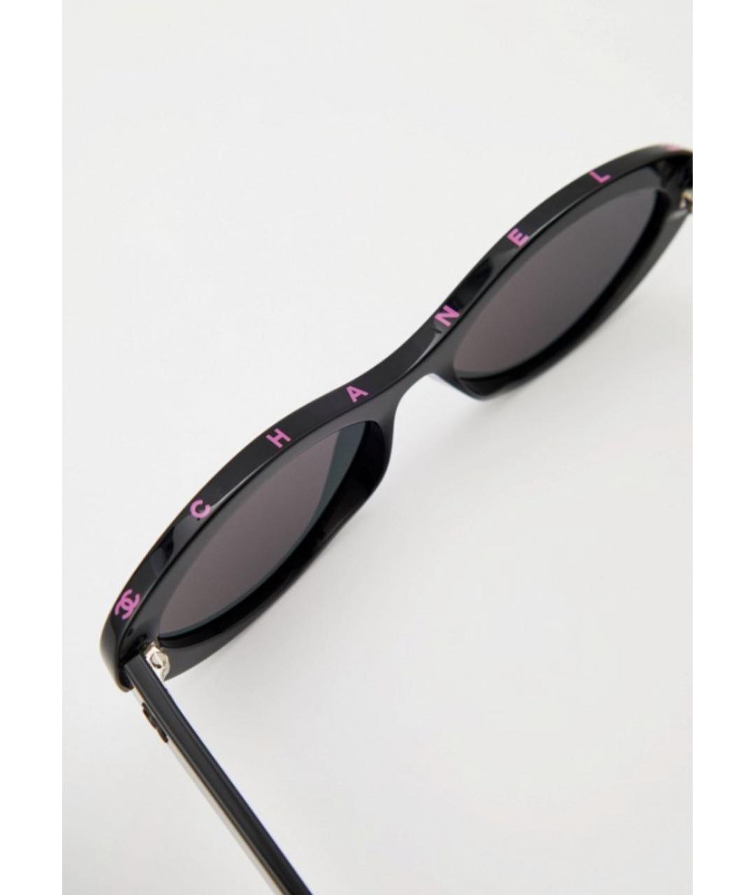 CHANEL Черные пластиковые солнцезащитные очки, фото 4