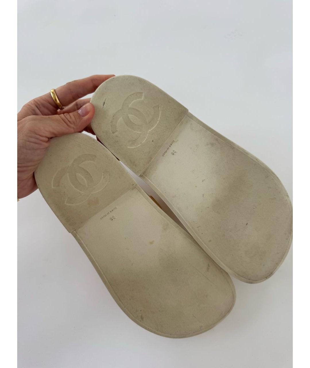 CHANEL Бежевые сандалии, фото 7