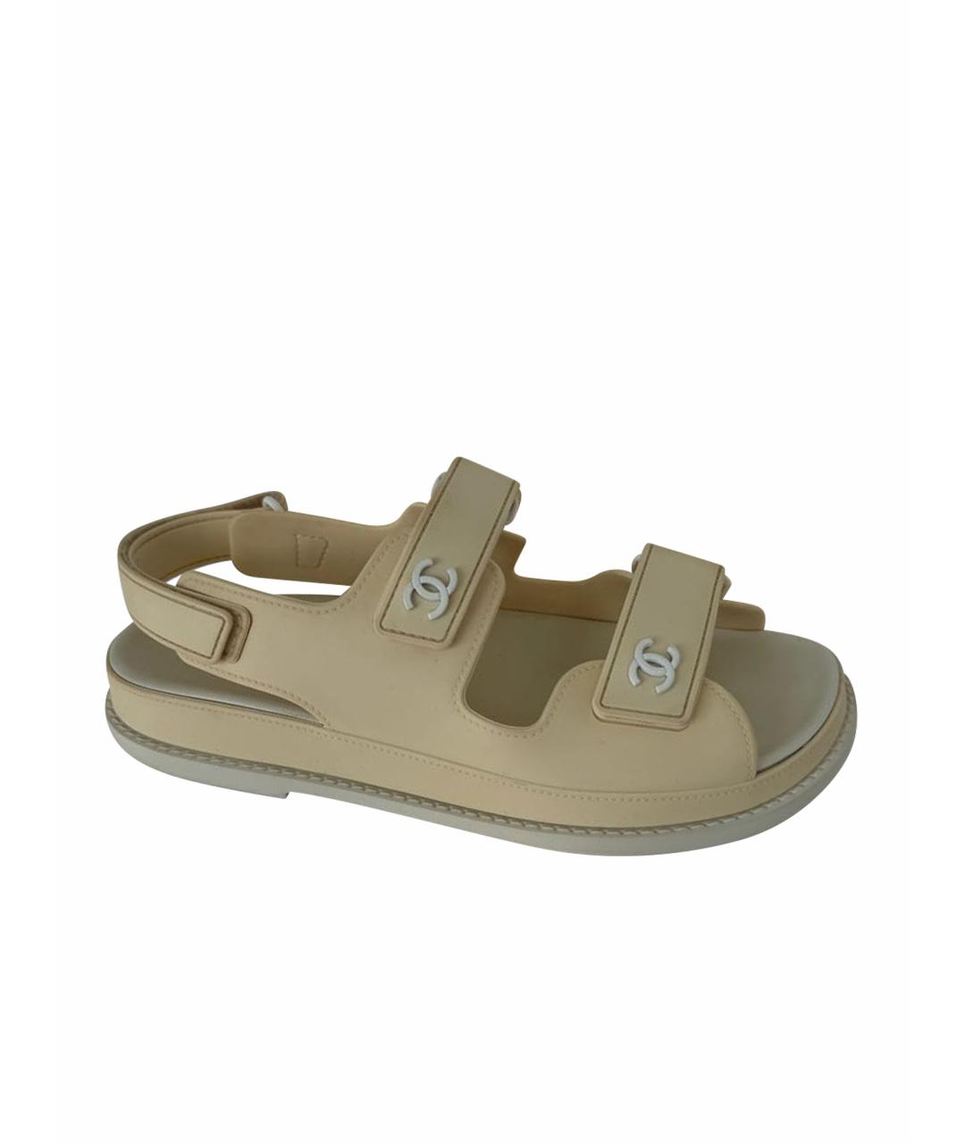 CHANEL Бежевые сандалии, фото 1