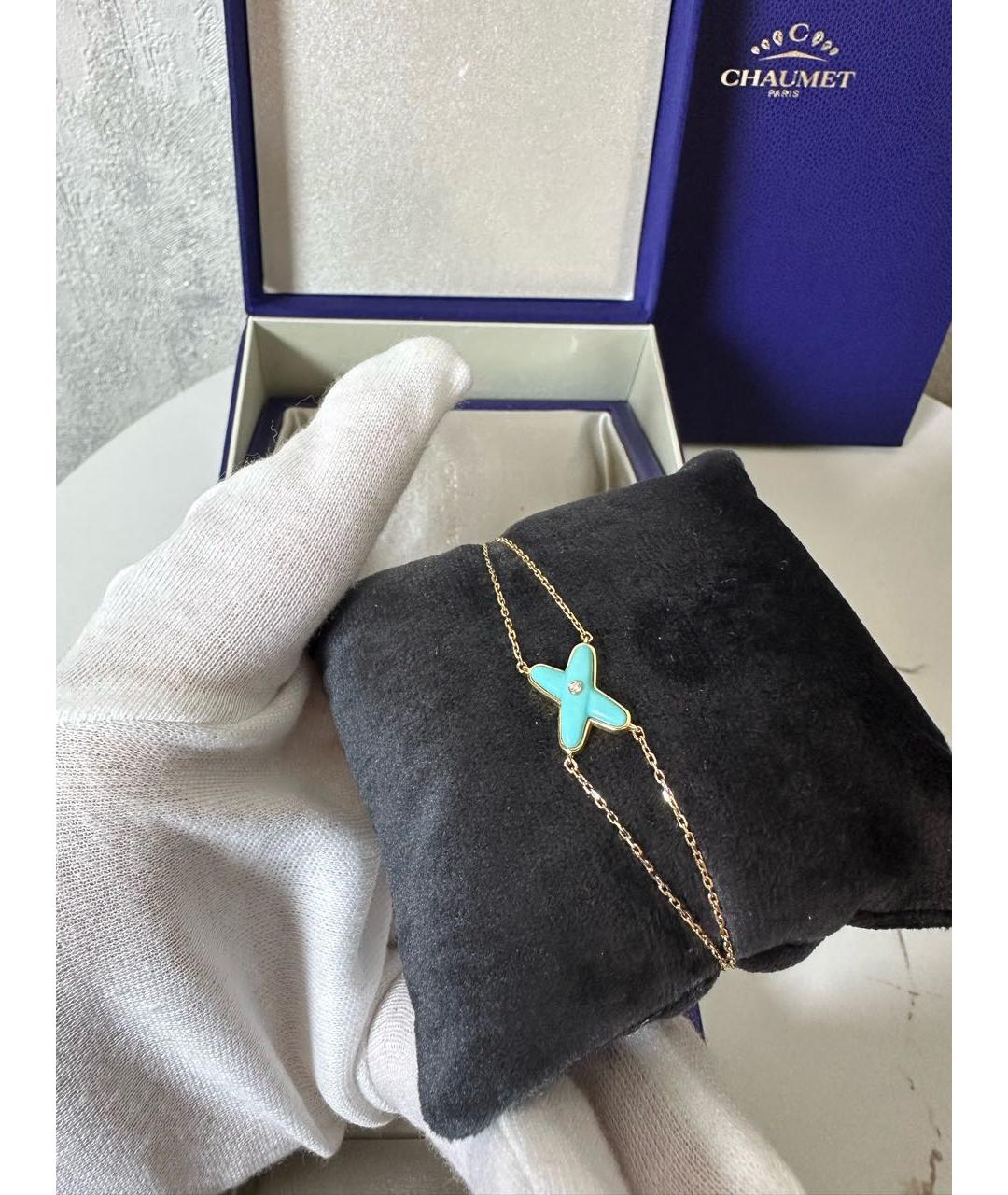 CHAUMET Голубой браслет из желтого золота, фото 3