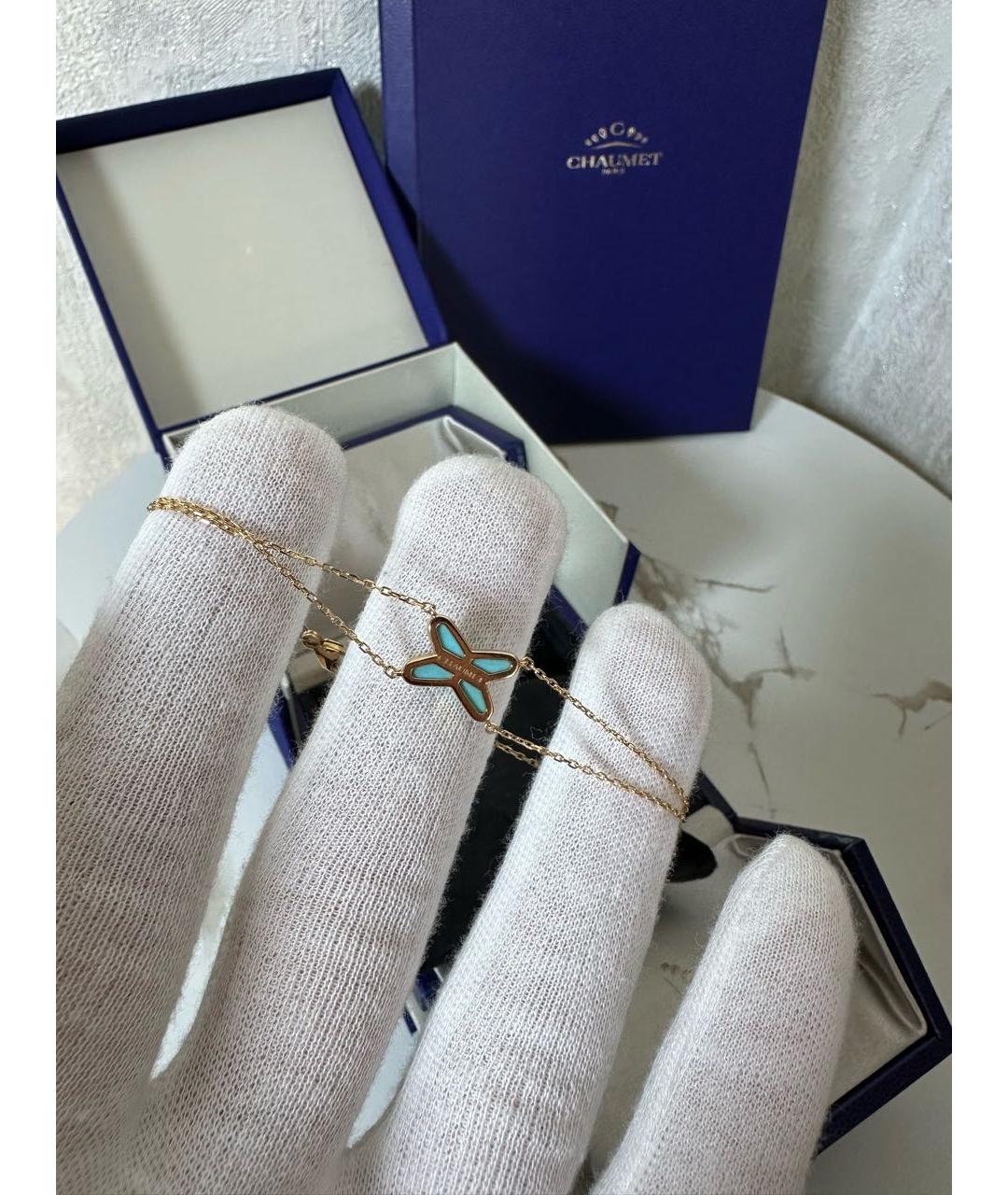 CHAUMET Голубой браслет из желтого золота, фото 5