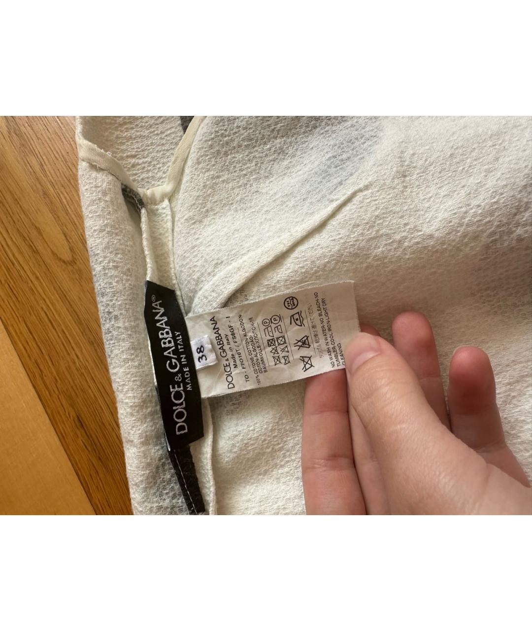 DOLCE&GABBANA Белая хлопковая майка, фото 4