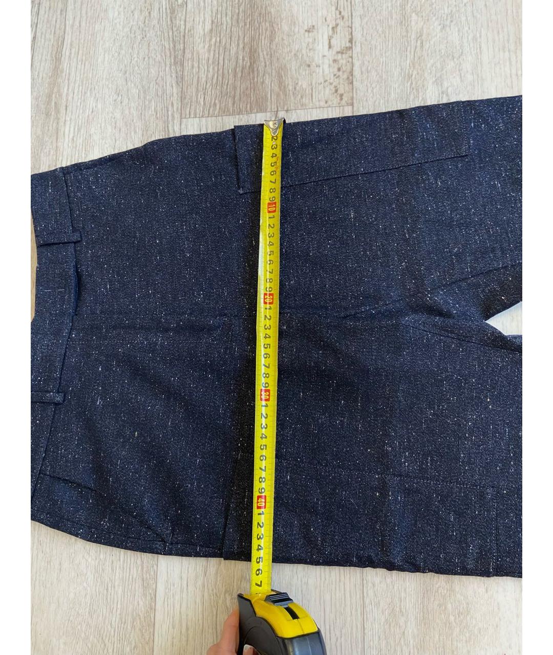 PESERICO Темно-синие шерстяные прямые брюки, фото 6