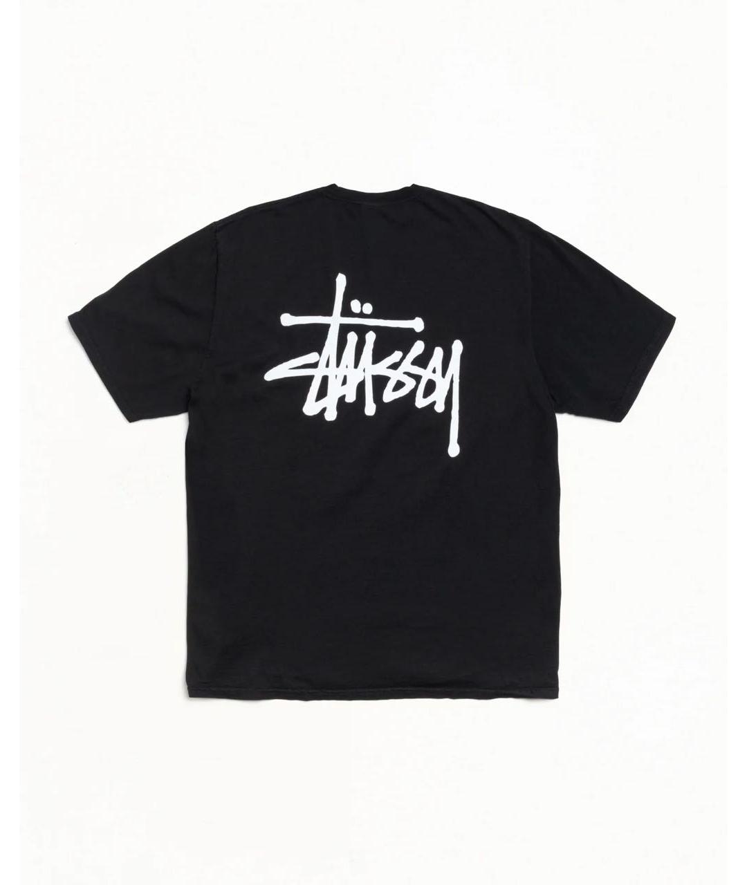 STUSSY Черная хлопковая футболка, фото 2