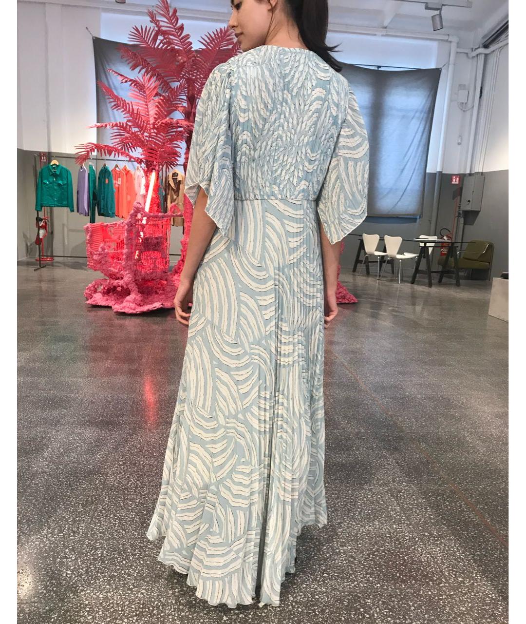 ERIKA CAVALLINI Голубое полиэстеровое вечернее платье, фото 5