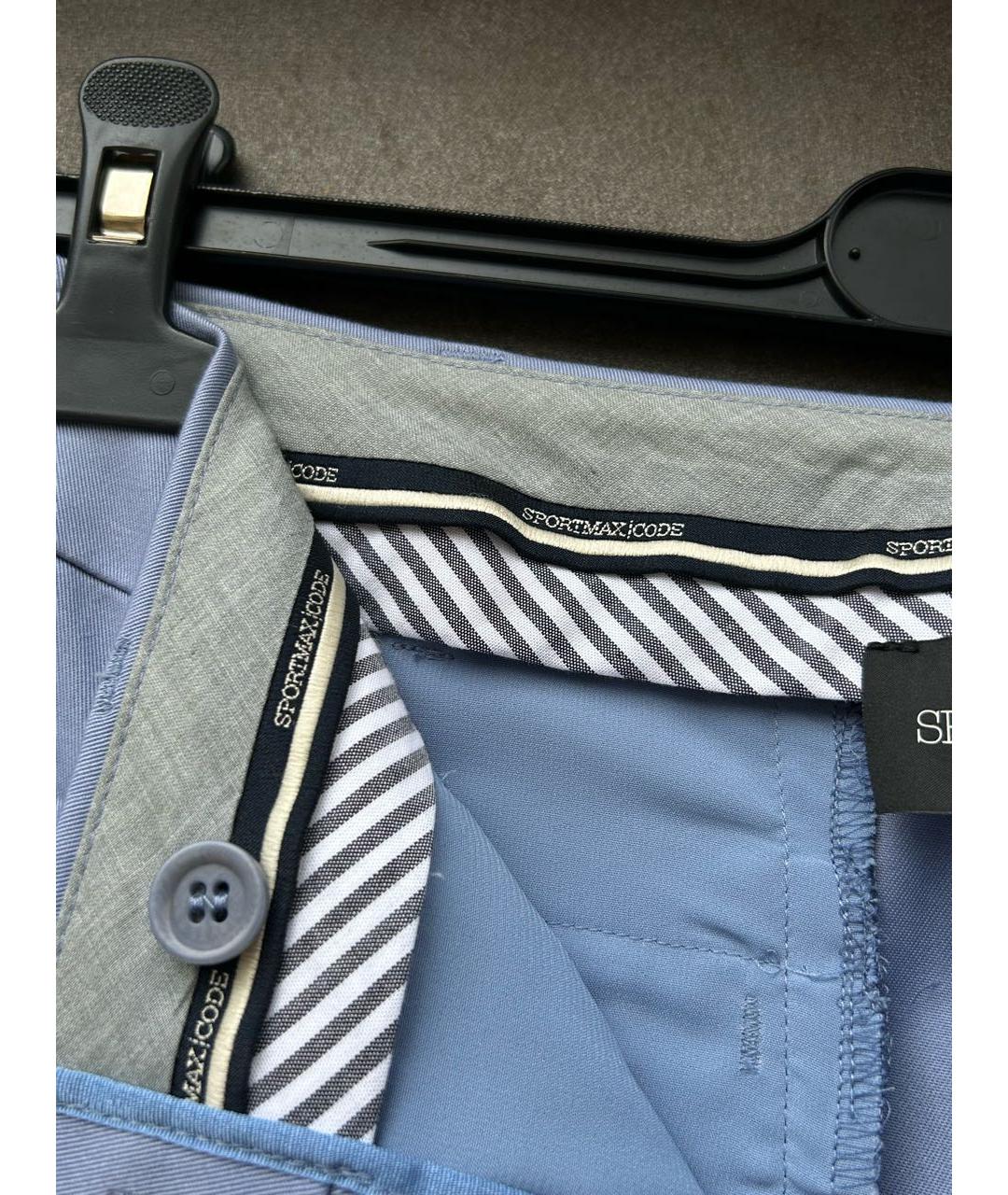 SPORT MAX CODE Голубые прямые брюки, фото 8