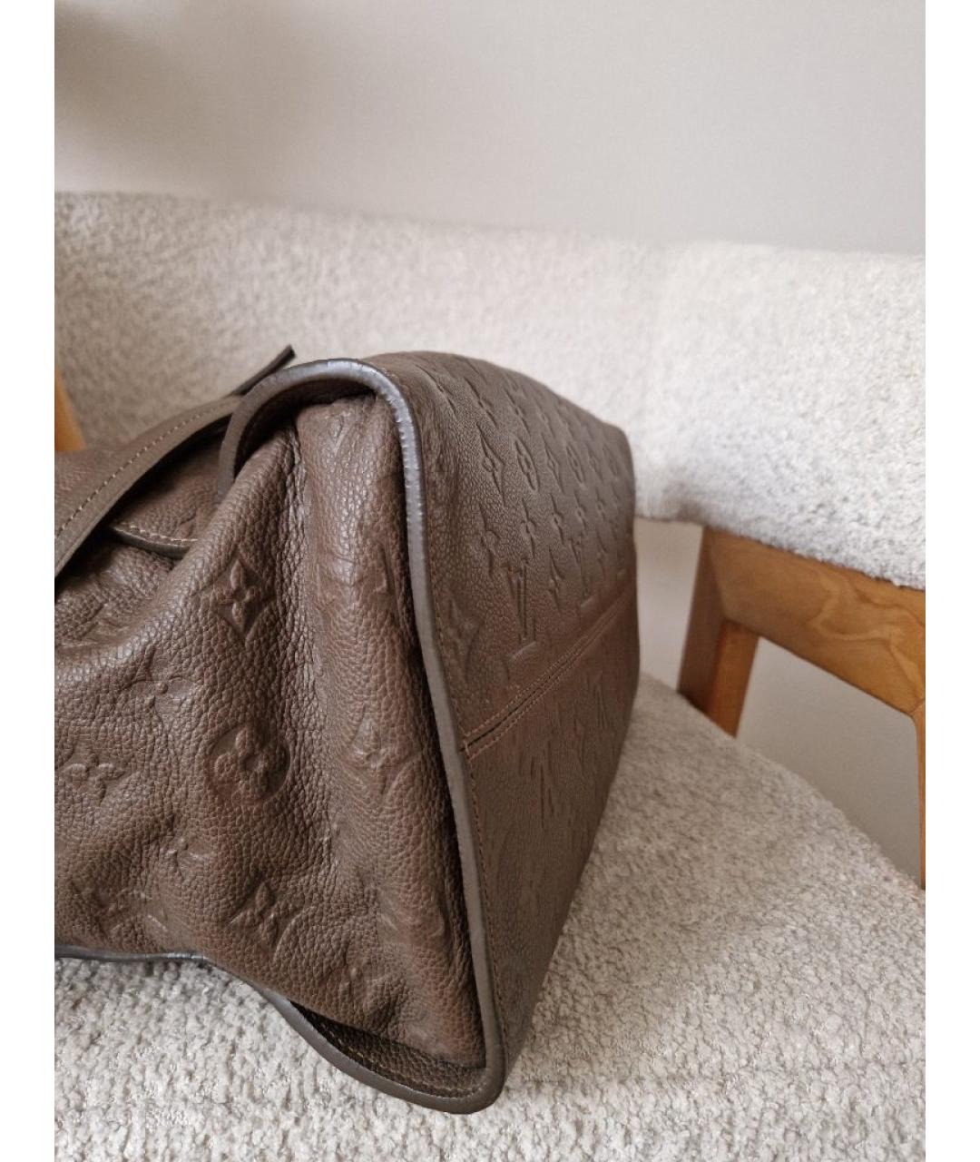 LOUIS VUITTON Коричневая кожаная сумка тоут, фото 8