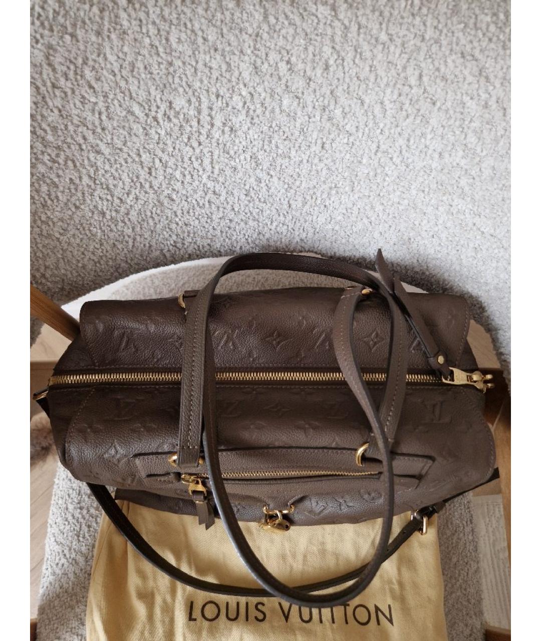 LOUIS VUITTON Коричневая кожаная сумка тоут, фото 9