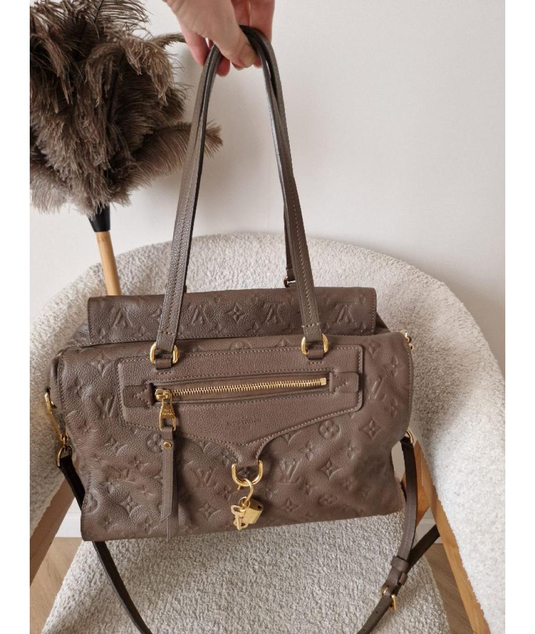 LOUIS VUITTON Коричневая кожаная сумка тоут, фото 5