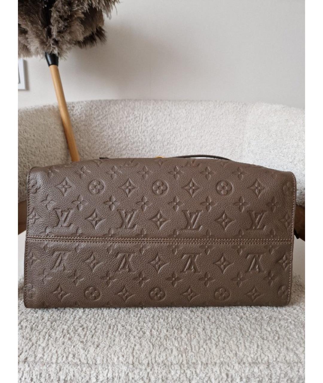 LOUIS VUITTON Коричневая кожаная сумка тоут, фото 6