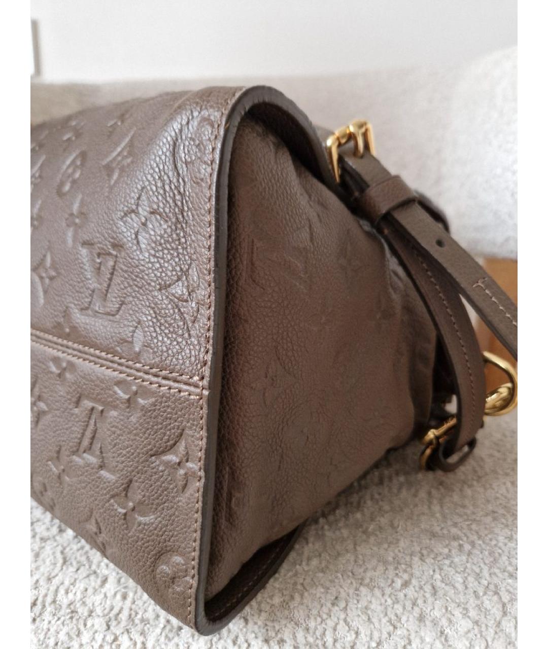 LOUIS VUITTON Коричневая кожаная сумка тоут, фото 7