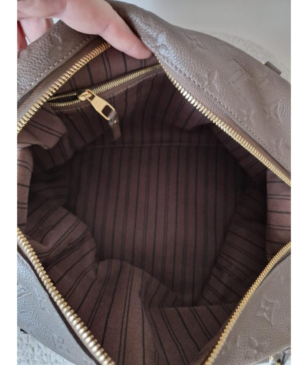 LOUIS VUITTON Коричневая кожаная сумка тоут, фото 4