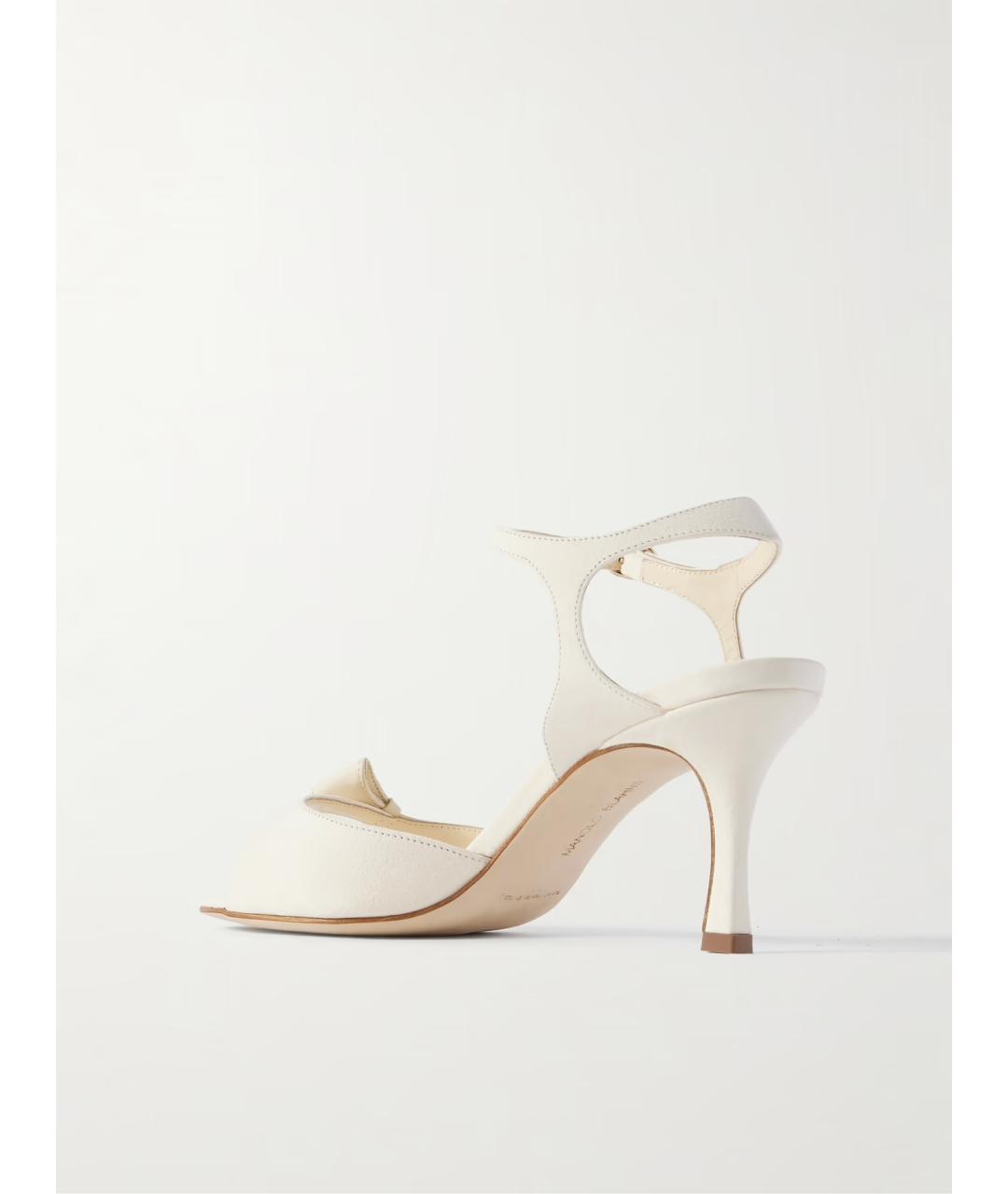 MANOLO BLAHNIK Бежевые кожаные босоножки, фото 4