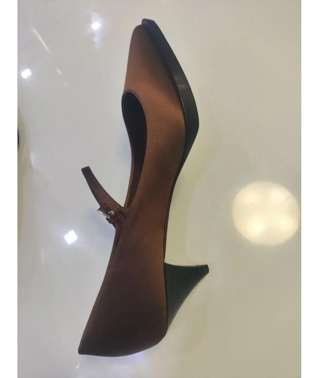 PRADA Коричневые текстильные туфли, фото 6