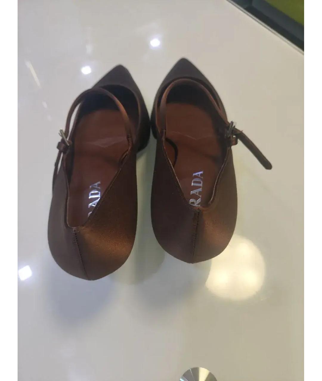 PRADA Коричневые текстильные туфли, фото 3