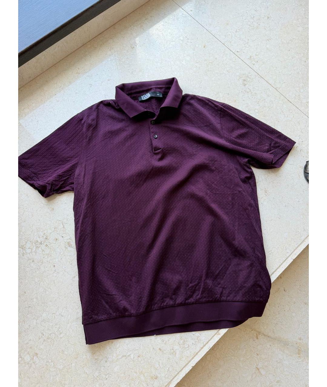KARL LAGERFELD Бордовое поло с коротким рукавом, фото 4