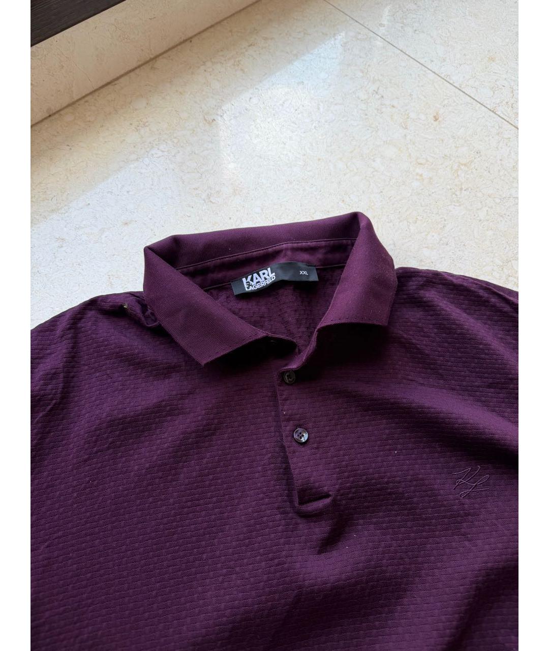 KARL LAGERFELD Бордовое поло с коротким рукавом, фото 2