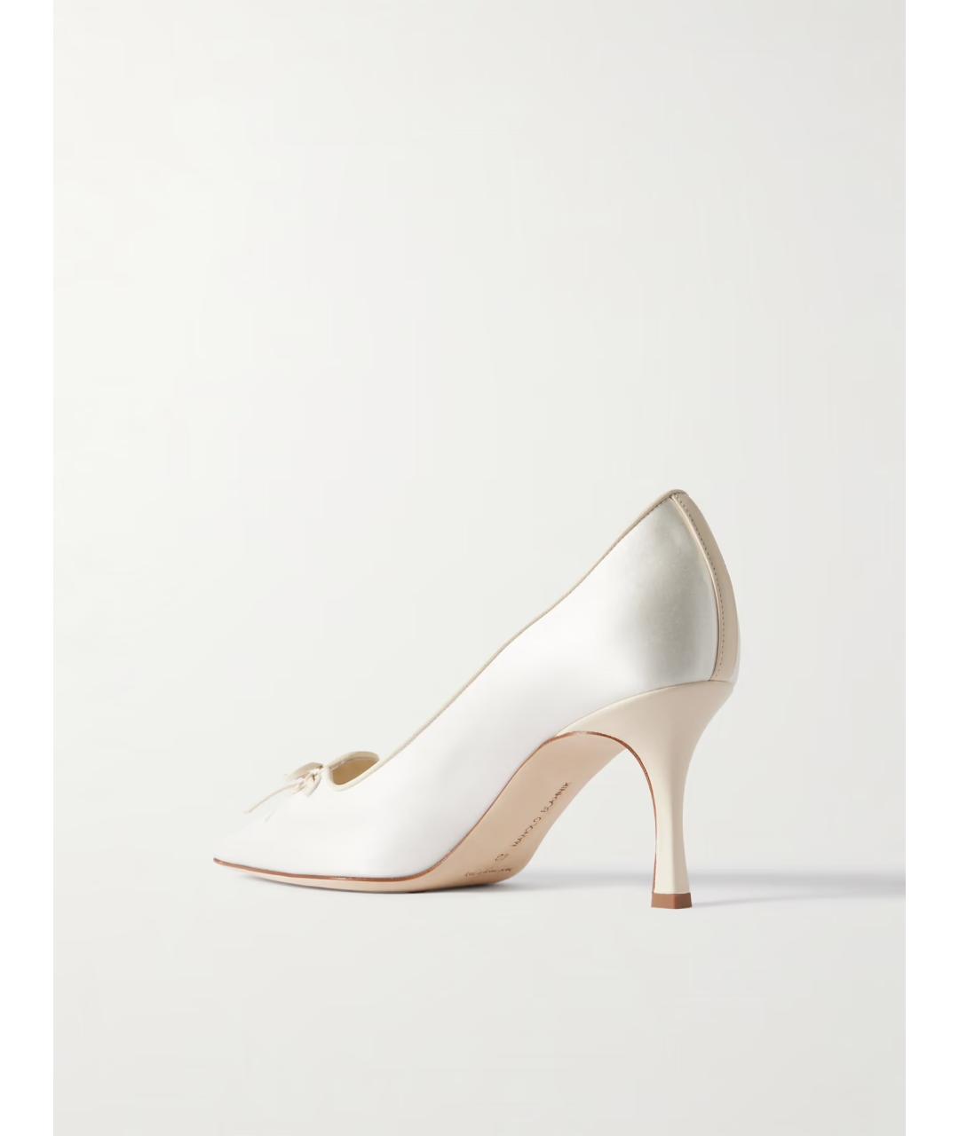 MANOLO BLAHNIK Бежевые текстильные туфли, фото 3