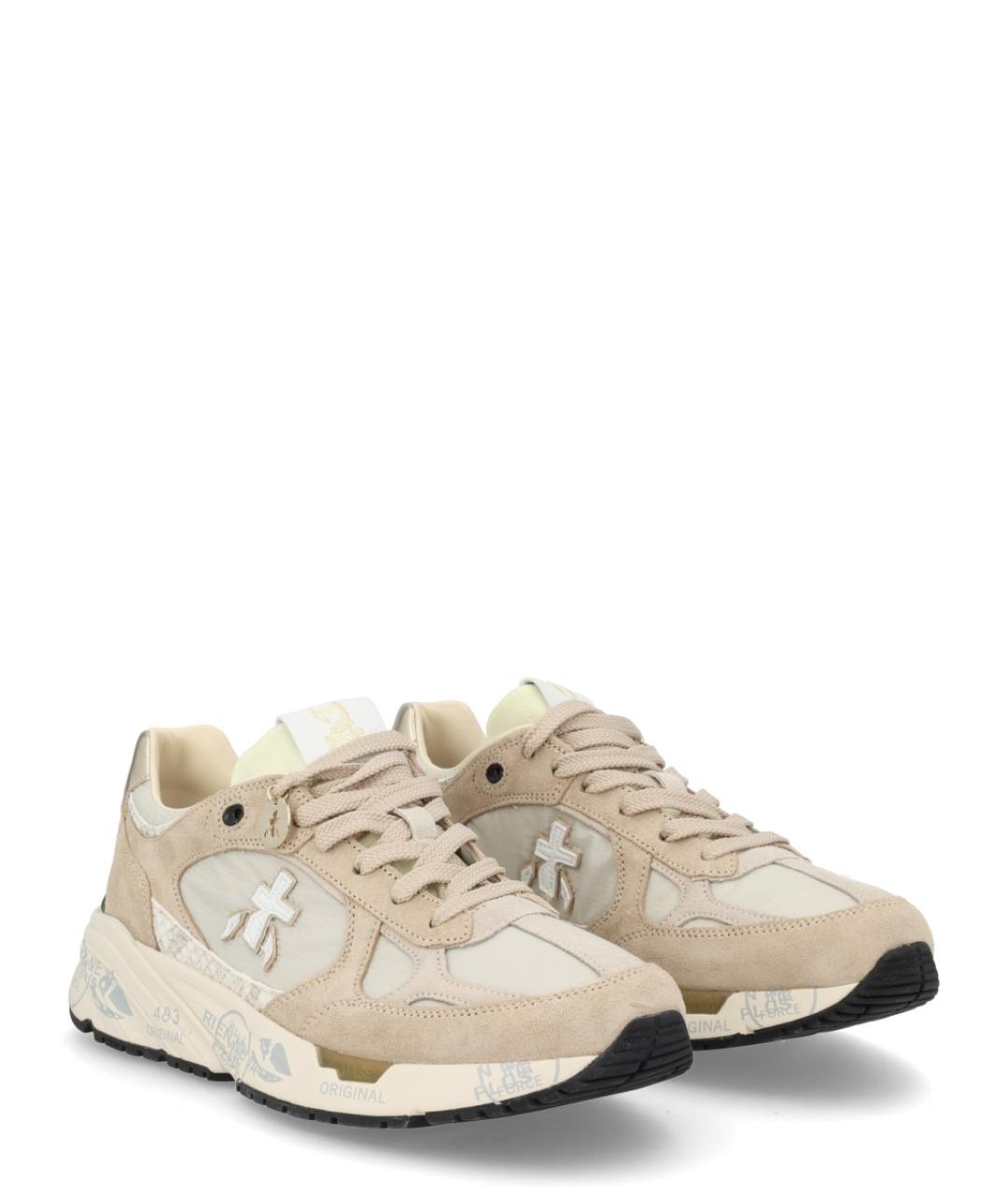 PREMIATA Бежевые замшевые кроссовки, фото 2