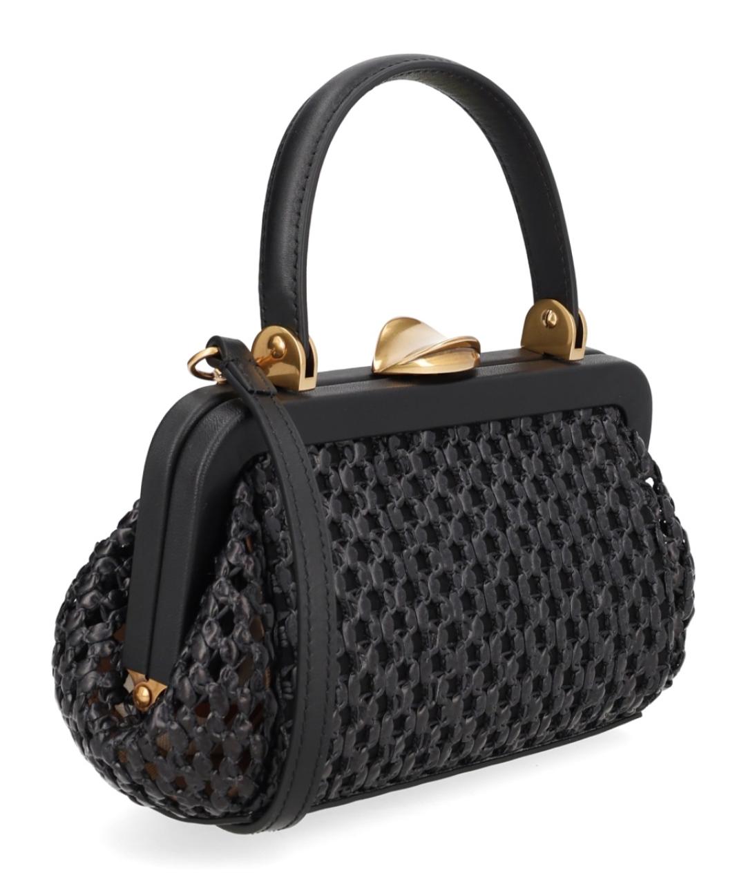 CULT GAIA Черная пелетеная сумка с короткими ручками, фото 2