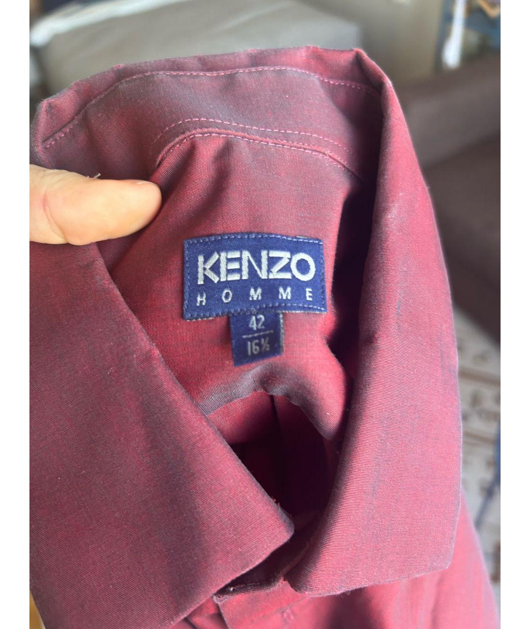KENZO Бордовая классическая рубашка, фото 2