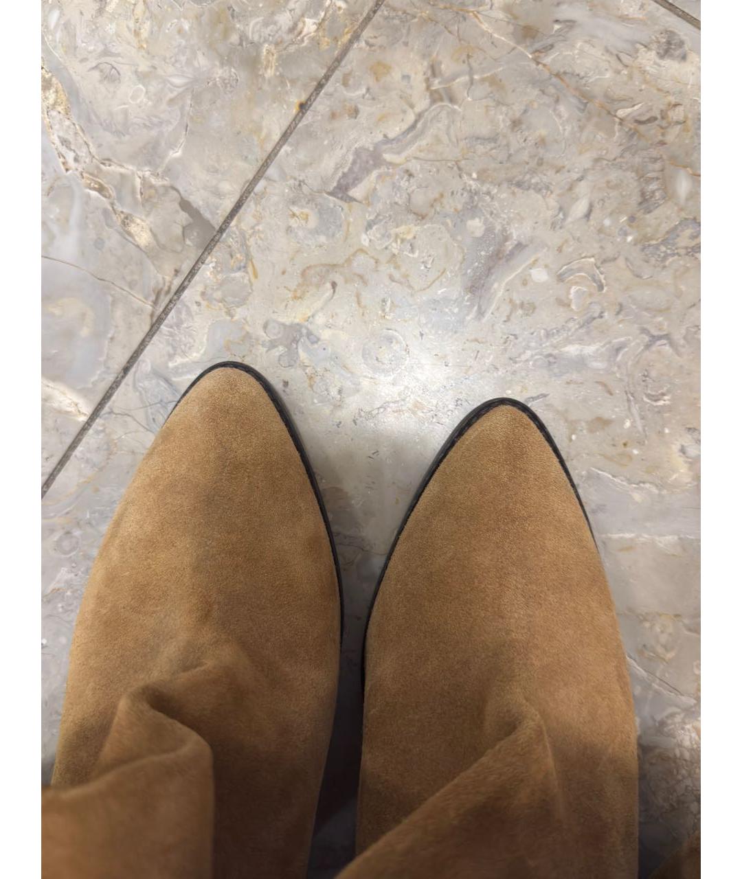ISABEL MARANT Горчичные замшевые сапоги, фото 2