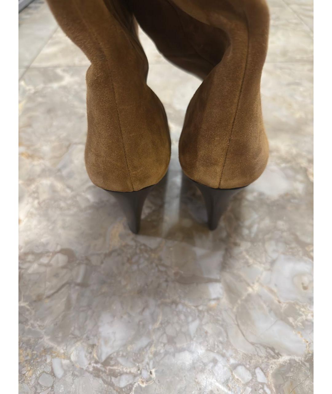 ISABEL MARANT Горчичные замшевые сапоги, фото 3