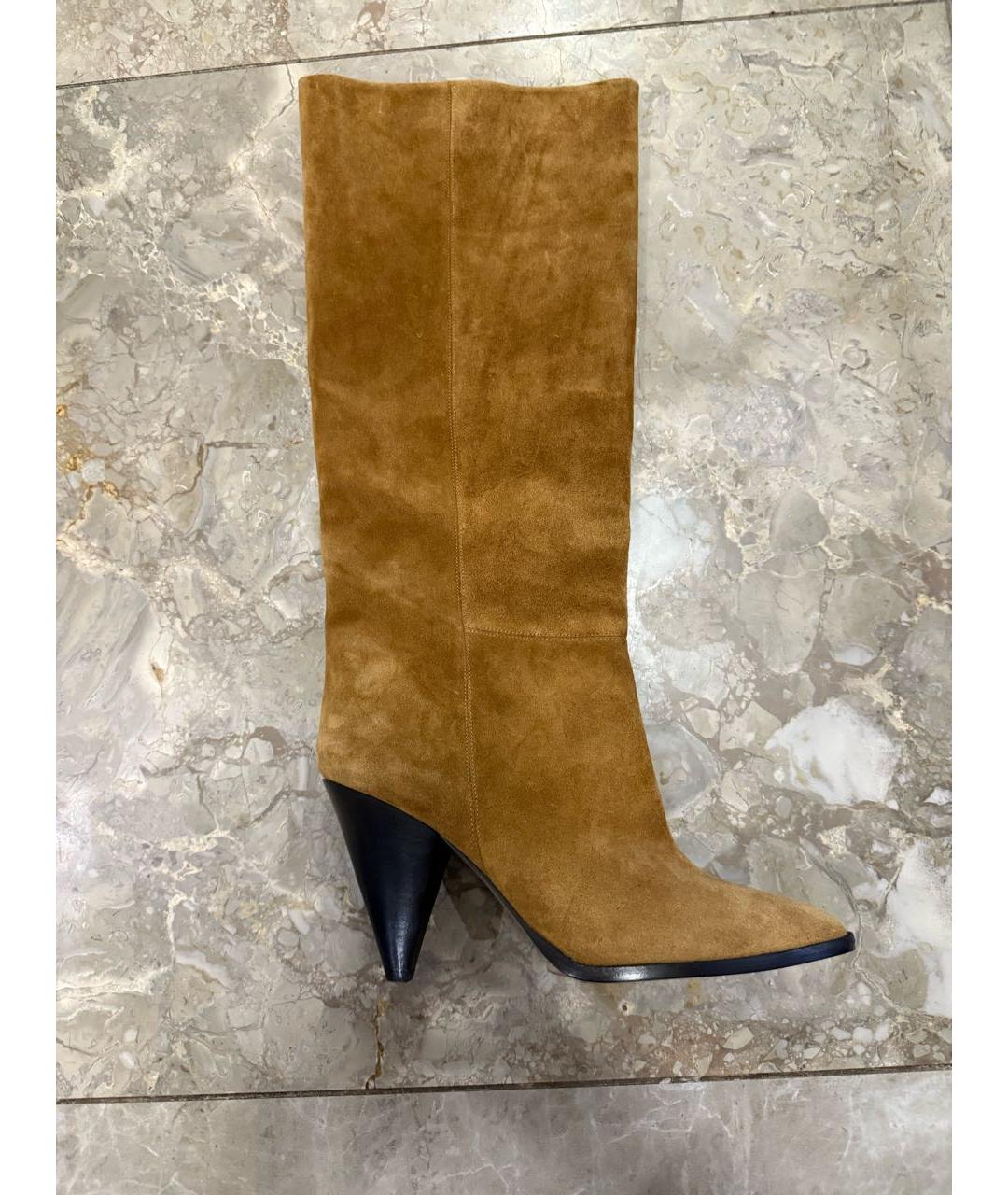 ISABEL MARANT Горчичные замшевые сапоги, фото 4