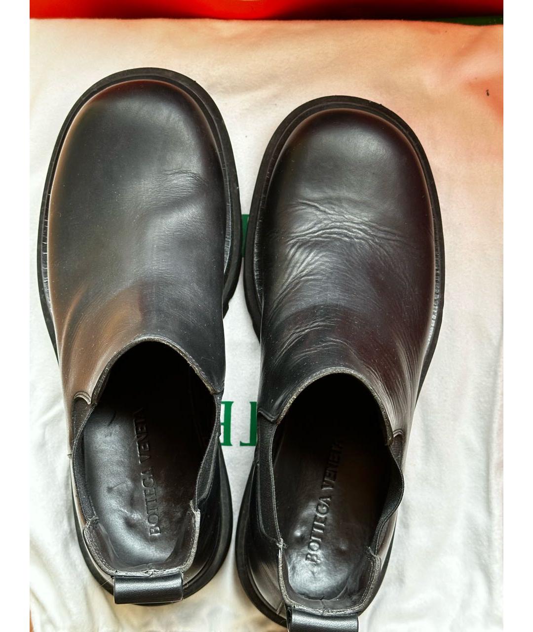 BOTTEGA VENETA Черные кожаные низкие ботинки, фото 3