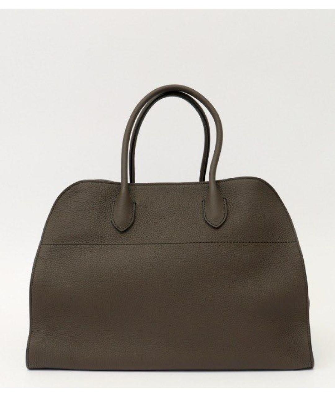 THE ROW Серая кожаная сумка с короткими ручками, фото 3