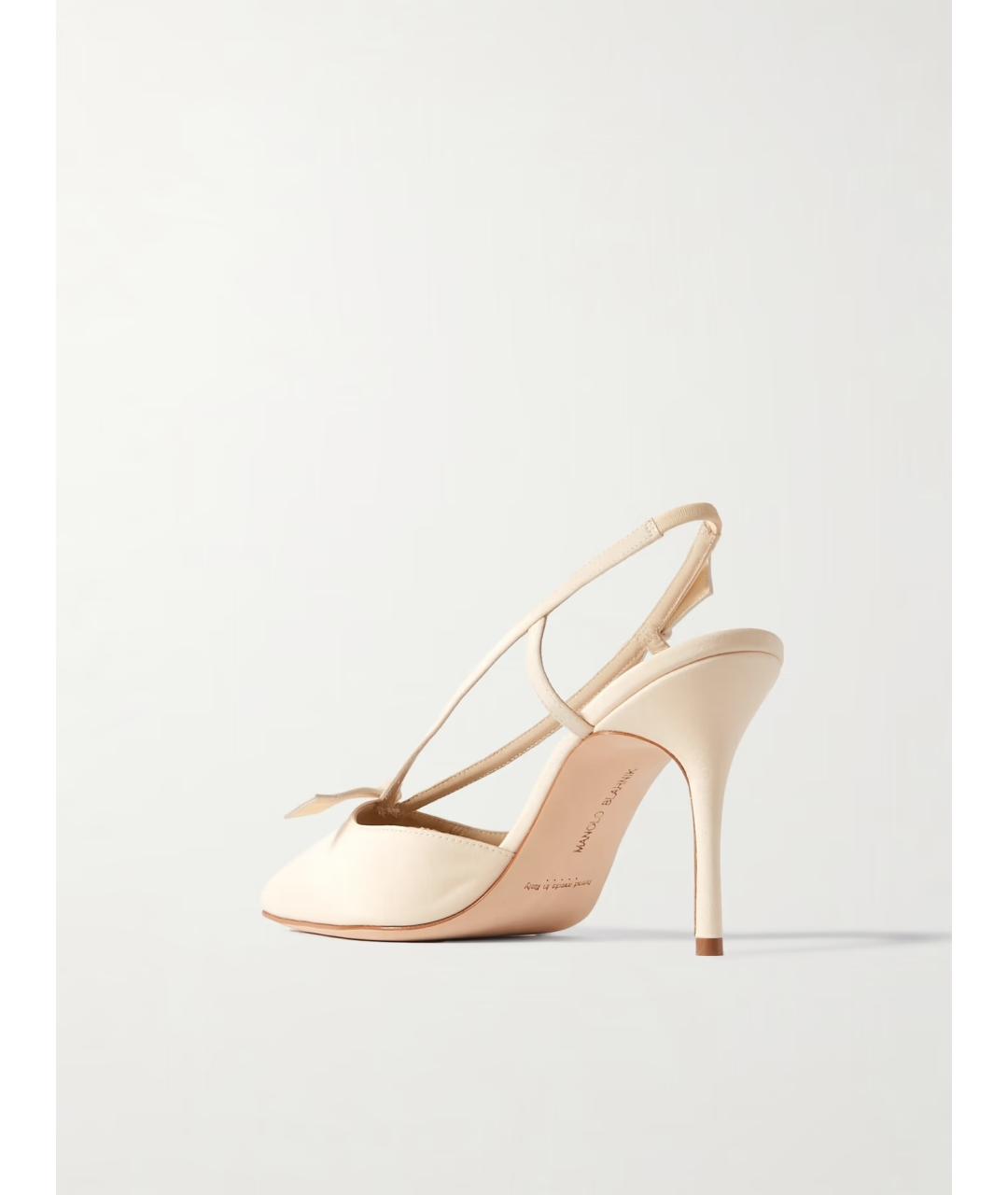 MANOLO BLAHNIK Бежевые текстильные туфли, фото 3