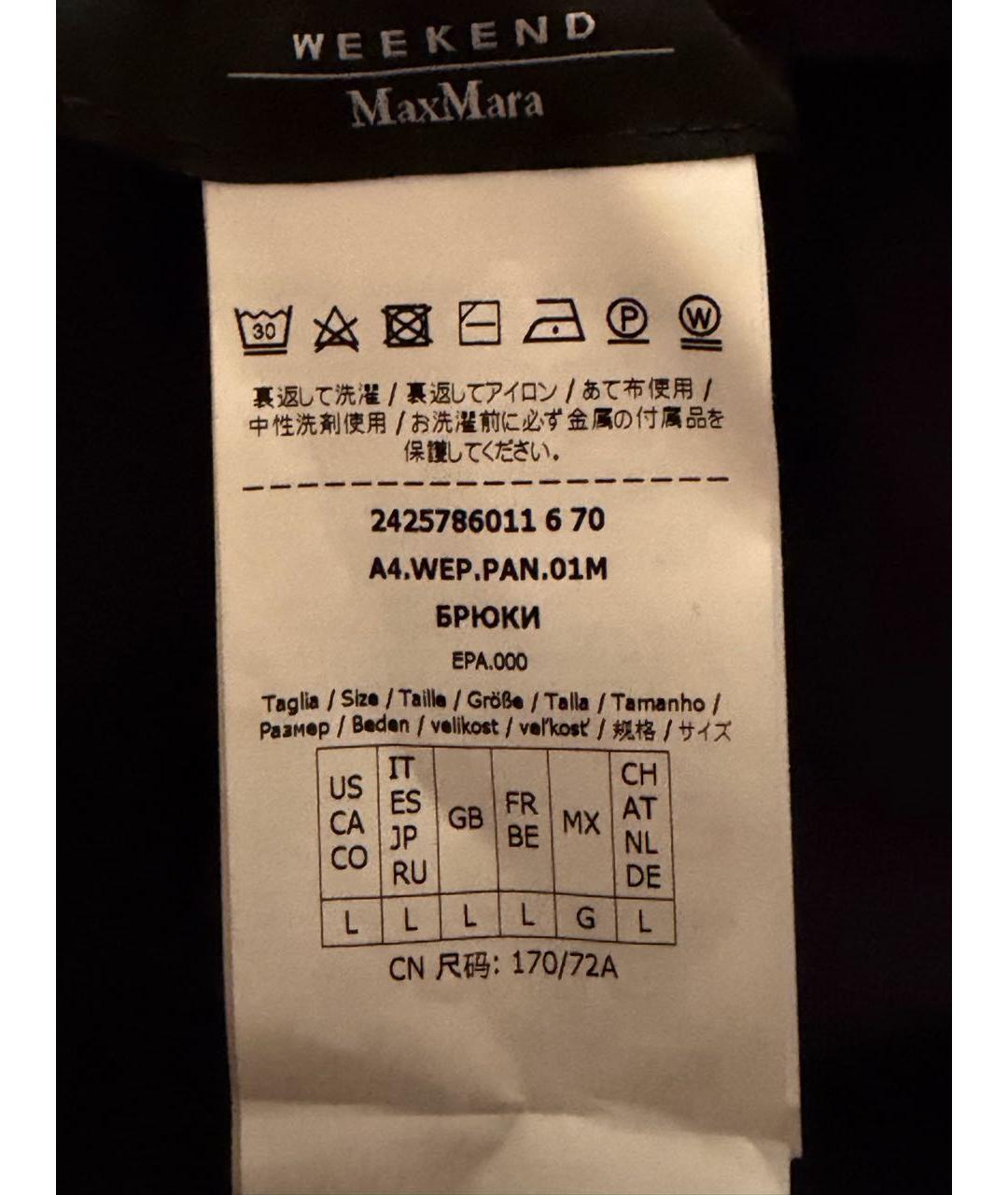 WEEKEND MAX MARA Темно-синие брюки широкие, фото 4