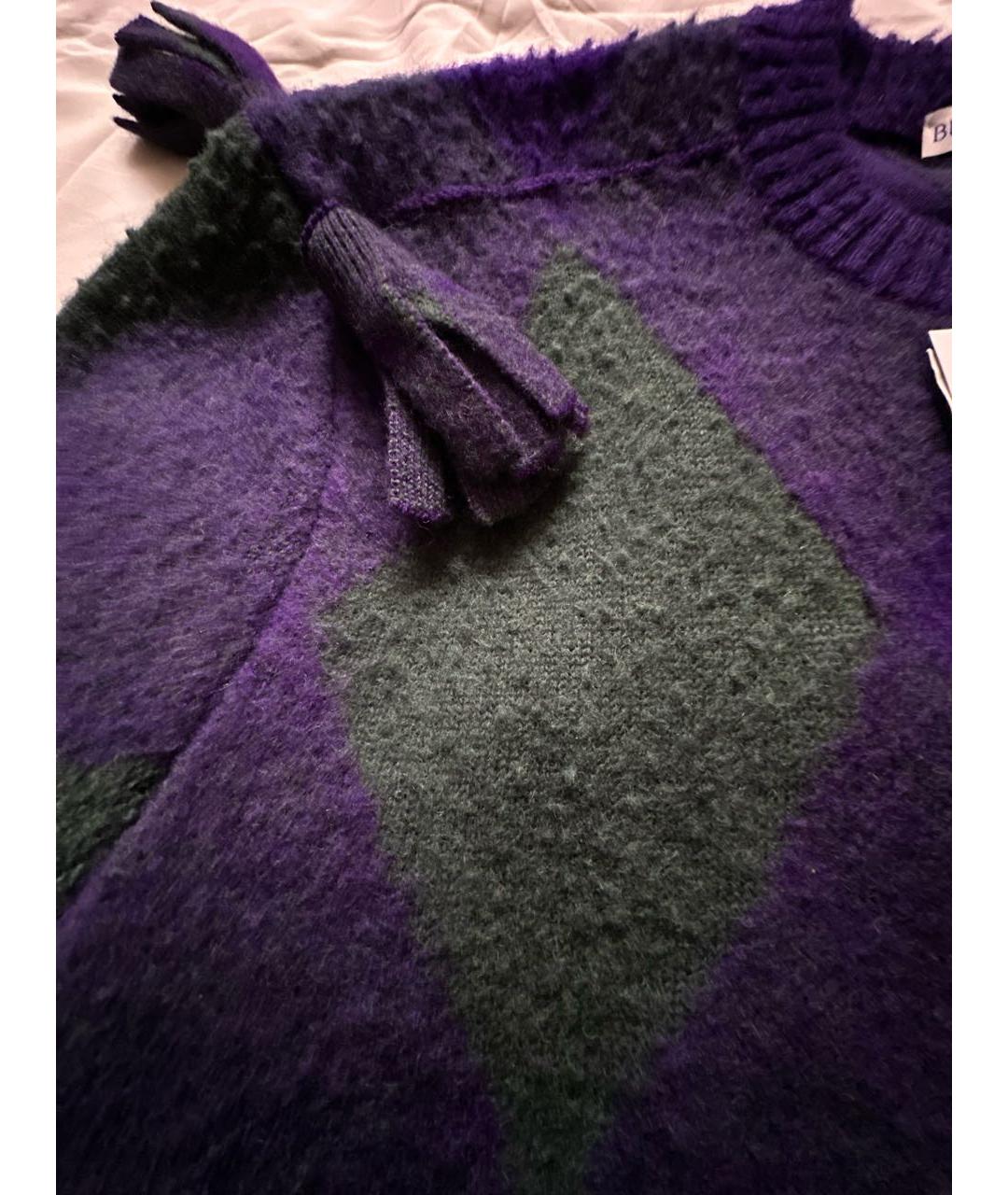 BURBERRY Фиолетовый шерстяной джемпер / свитер, фото 4