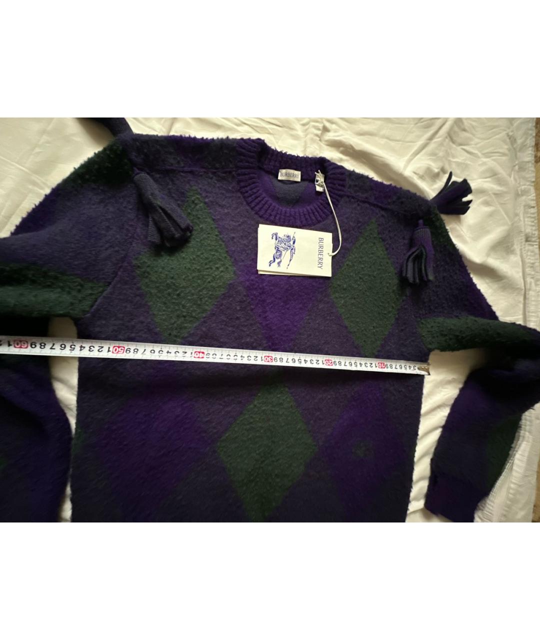 BURBERRY Фиолетовый шерстяной джемпер / свитер, фото 6