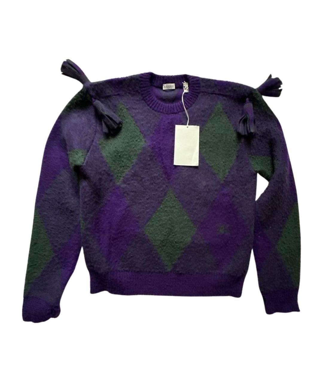 BURBERRY Фиолетовый шерстяной джемпер / свитер, фото 1