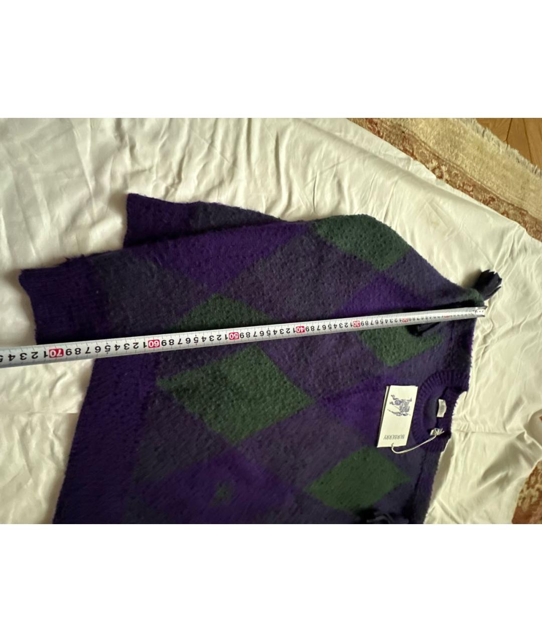 BURBERRY Фиолетовый шерстяной джемпер / свитер, фото 8