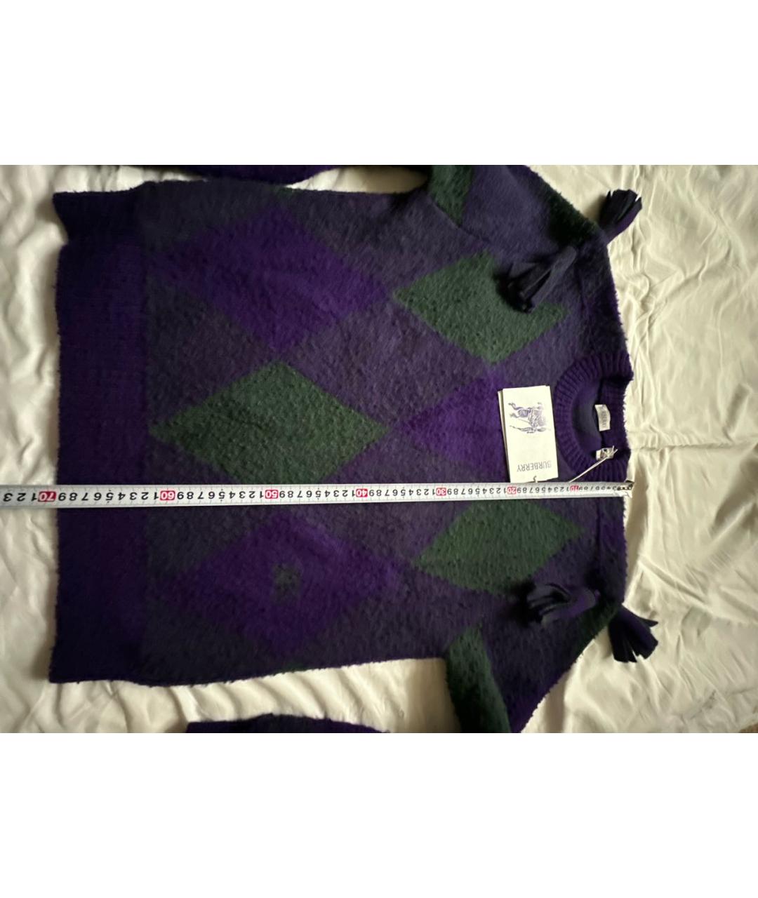 BURBERRY Фиолетовый шерстяной джемпер / свитер, фото 7