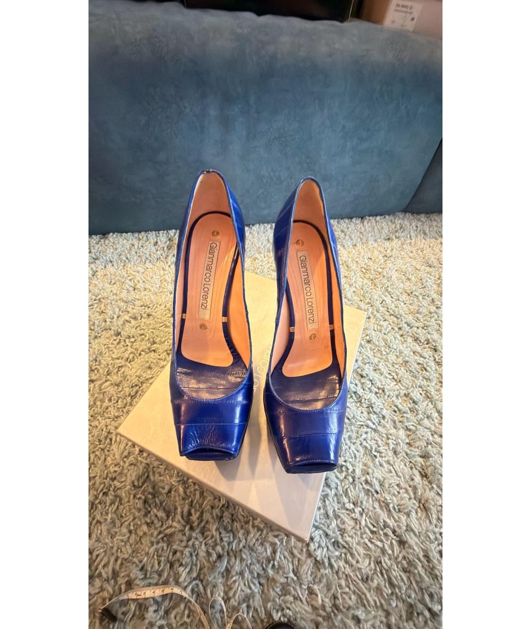GIAN MARCO LORENZI Синие кожаные туфли, фото 2