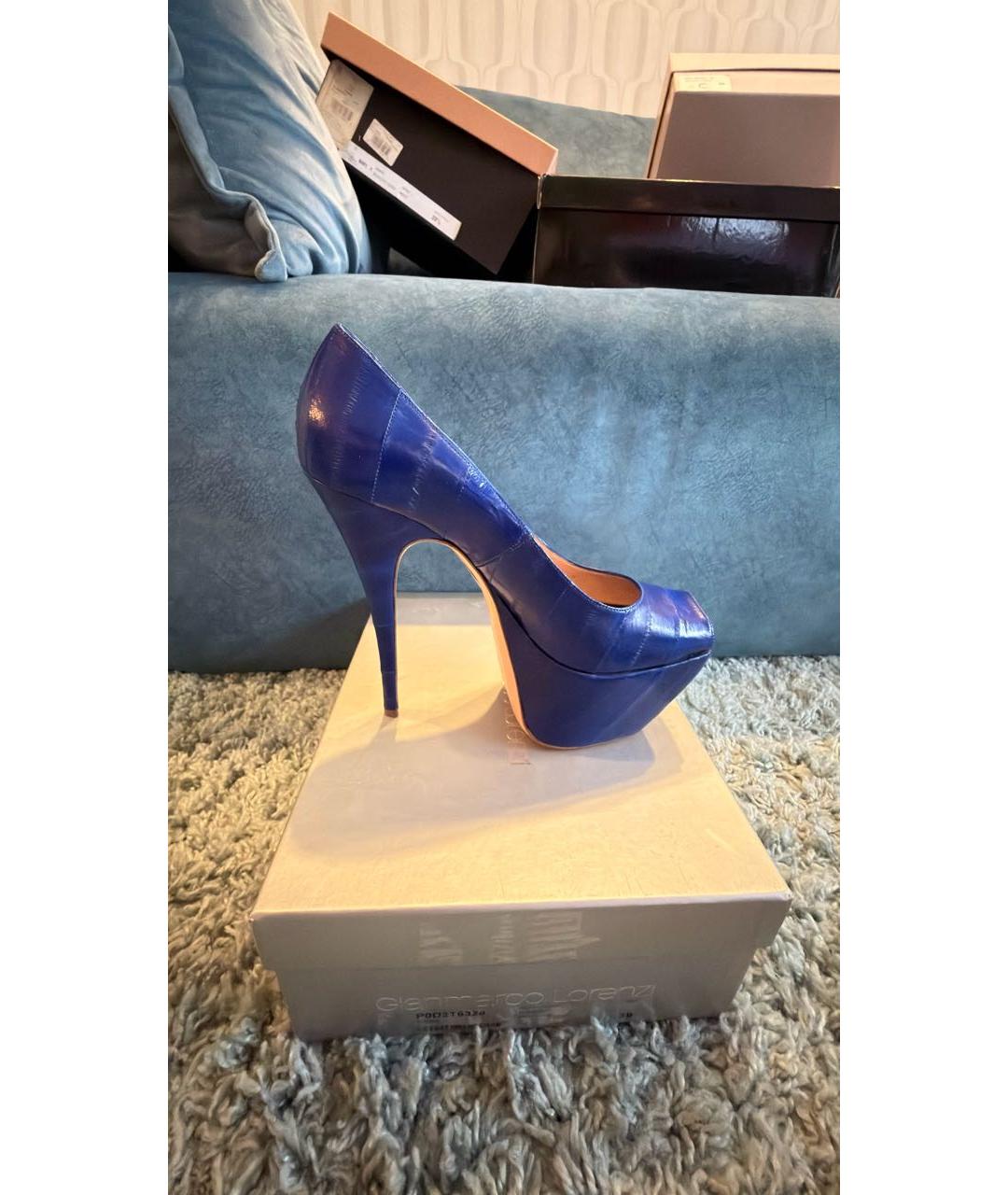 GIAN MARCO LORENZI Синие кожаные туфли, фото 9