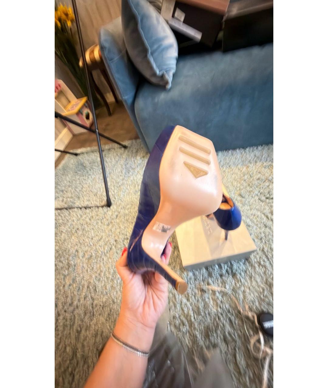 GIAN MARCO LORENZI Синие кожаные туфли, фото 5