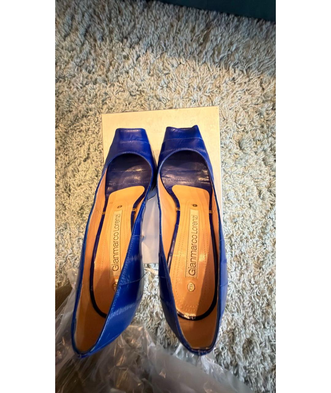 GIAN MARCO LORENZI Синие кожаные туфли, фото 3
