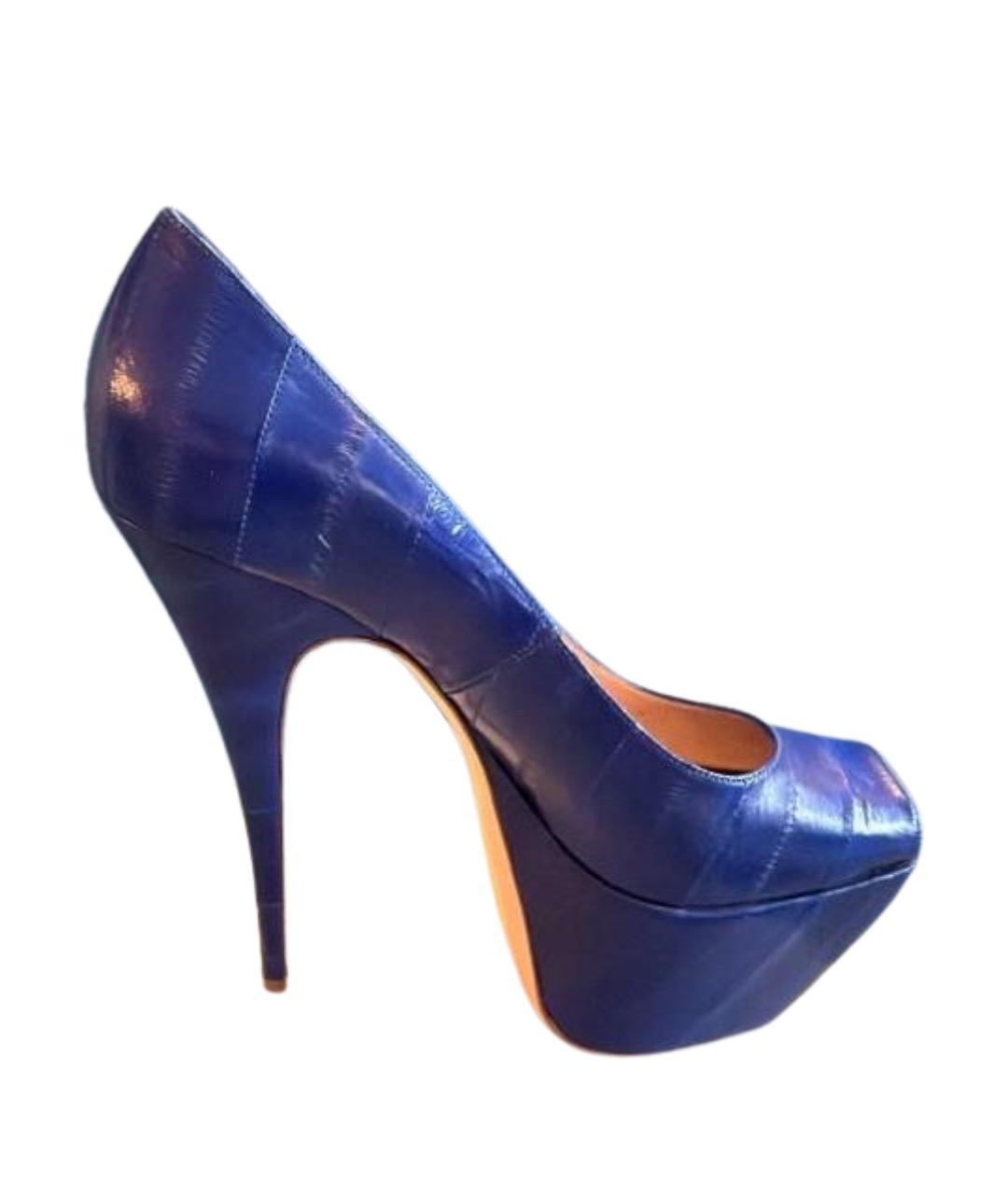 GIAN MARCO LORENZI Синие кожаные туфли, фото 1