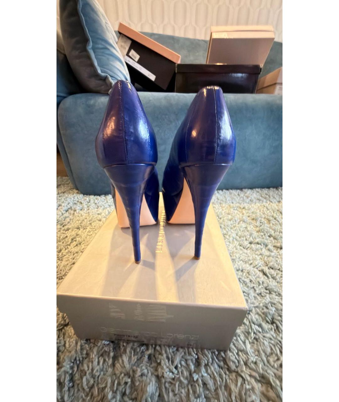 GIAN MARCO LORENZI Синие кожаные туфли, фото 4