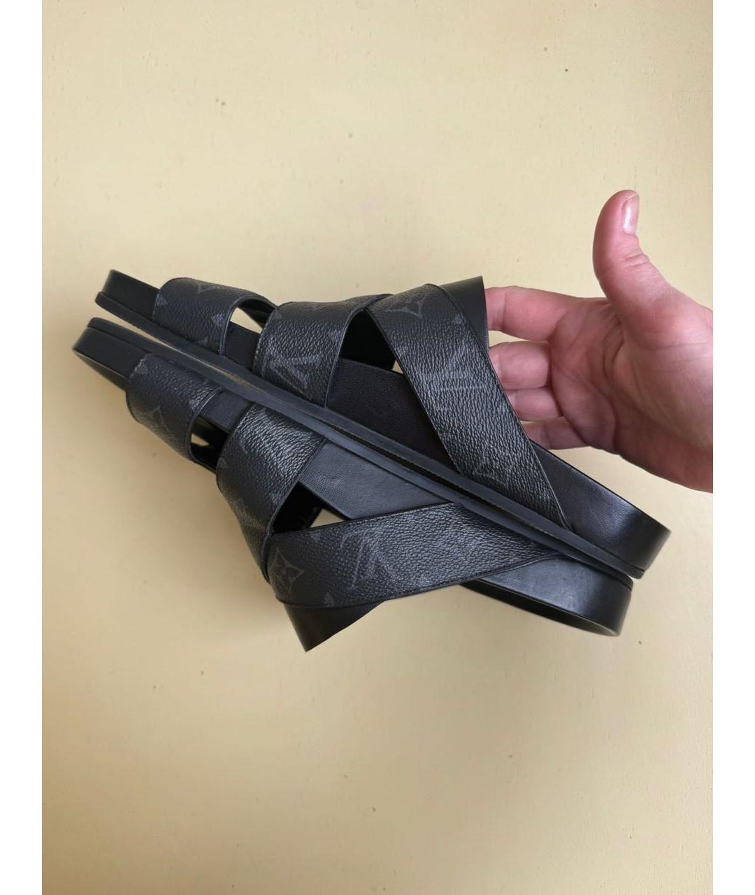 LOUIS VUITTON Черные сандалии, фото 7