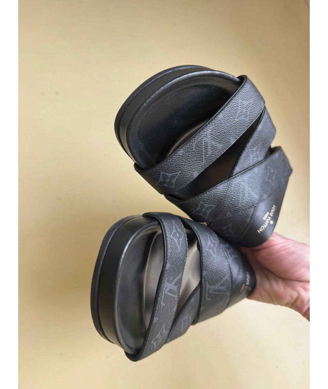 LOUIS VUITTON Черные сандалии, фото 5